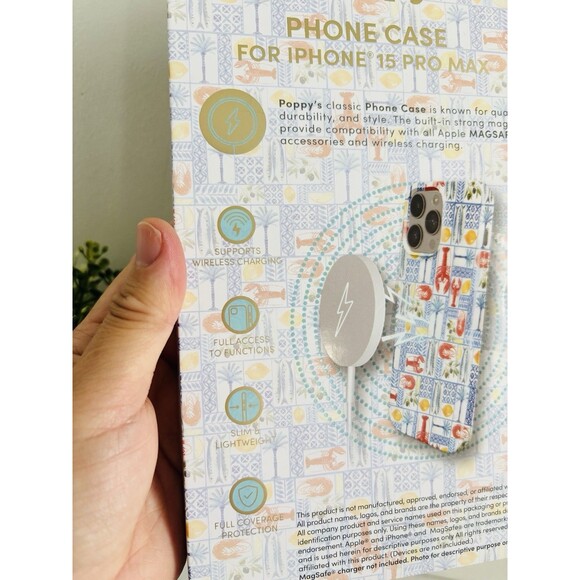 Out of stock 15 Pro Max Case MagSafe Mediterranean Tile Lemons Lobster NIB - Picture 4 of 7